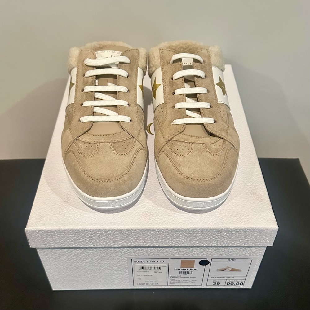 NEW Women’s Dior Star Sneaker Mule Slip-on Sherpa 39